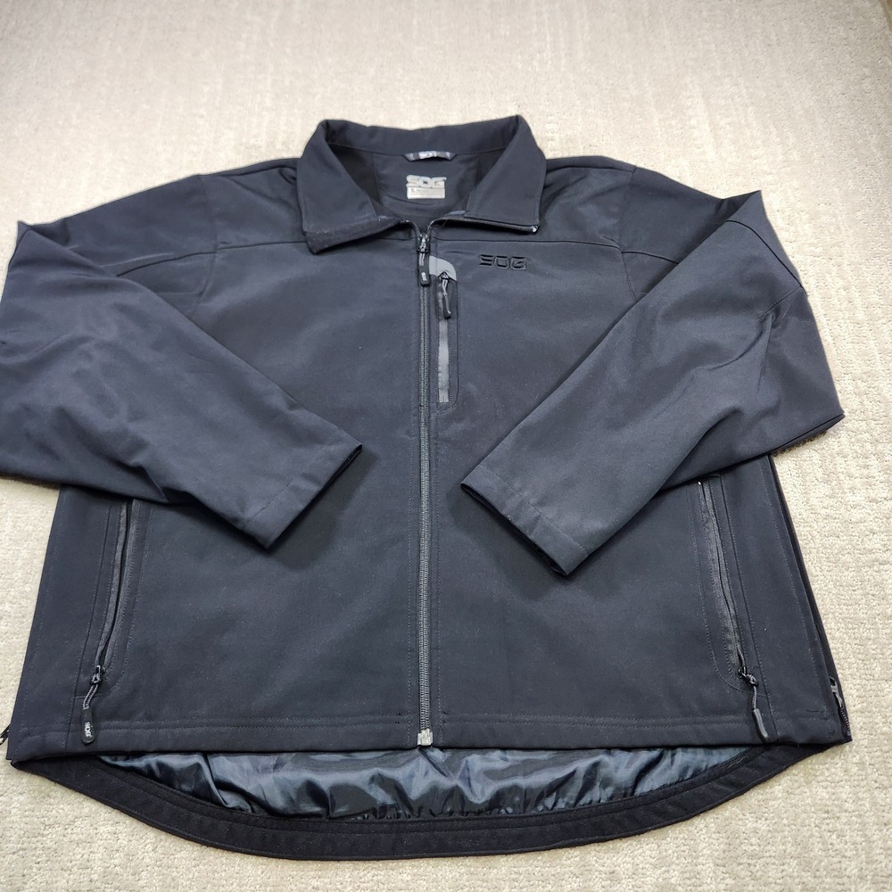 SOG Tactical Softshell Jacket Men XL Quick Draw CCW EDC Black Water Resistant